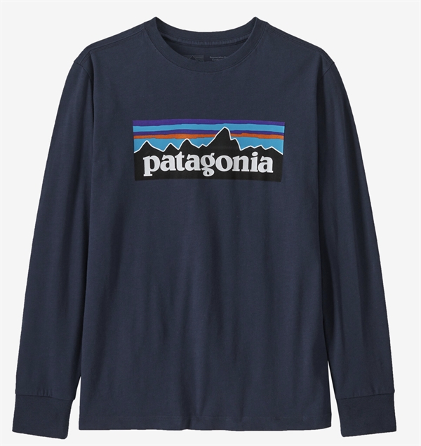 Patagonia K's L/S Regenerative Organic Certified Cotton P-6 T-Shirt - New Navy